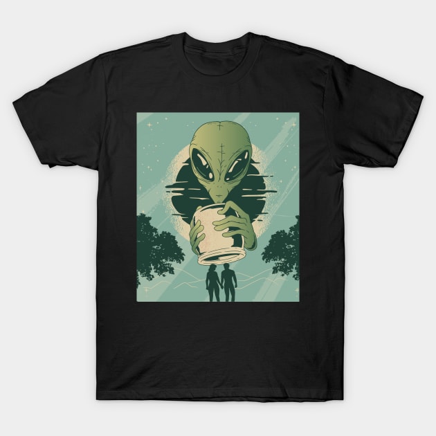 Human Abduction Alien Extraterrestrial Design T-Shirt by UNDERGROUNDROOTS